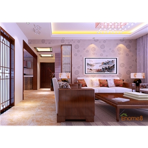 大城小院三房一廳98㎡中式風(fēng)格裝修效果圖