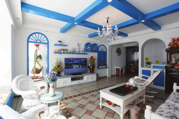 家裝效果圖－地中海客廳裝修設計圖片2.jpg.png
