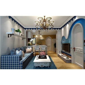 在水一方地中海小戶型裝修效果圖