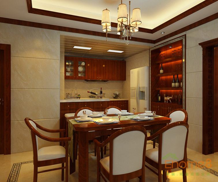 東岸花園中式風(fēng)格餐廳餐桌裝修效果圖2.jpg