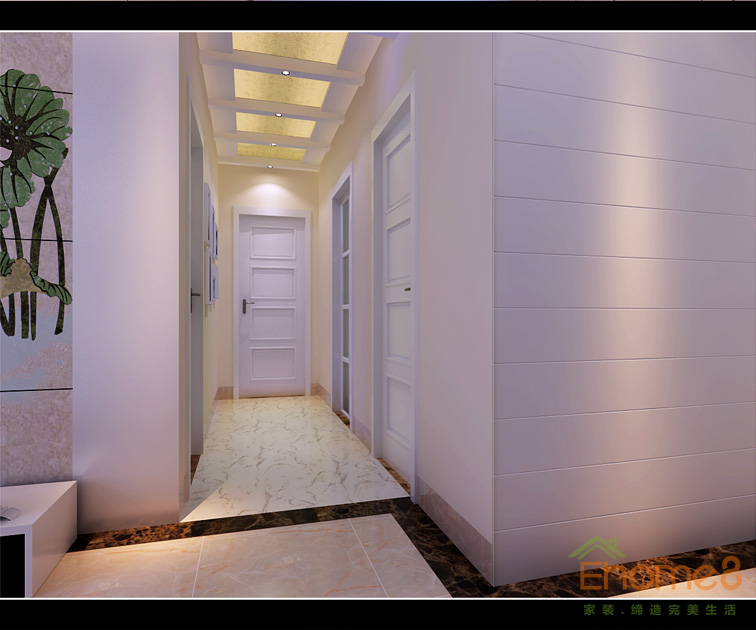 純白色調過道裝修效果圖