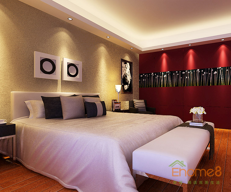 東郡躍層臥室裝修效果圖2