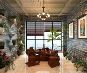 彩虹城三房一廳113㎡茶幾休息區(qū)田園風(fēng)格裝修效果圖