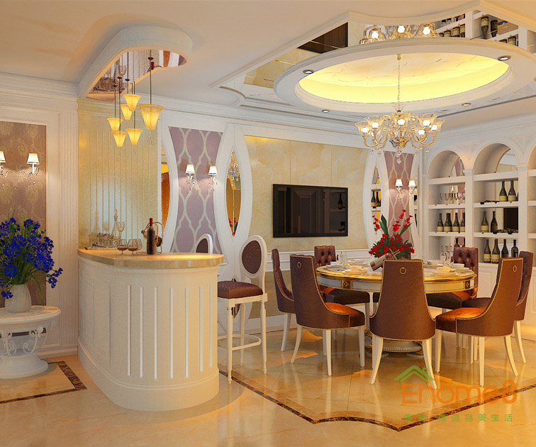 東郡地中海風格138平米餐廳裝修效果圖1563