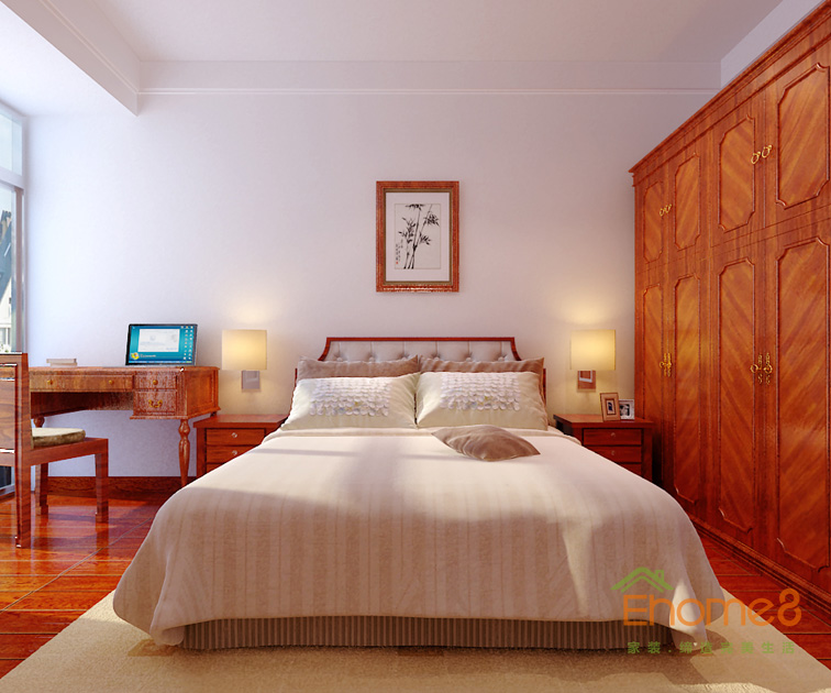 東郡中式風格132平米臥室裝修效果圖1