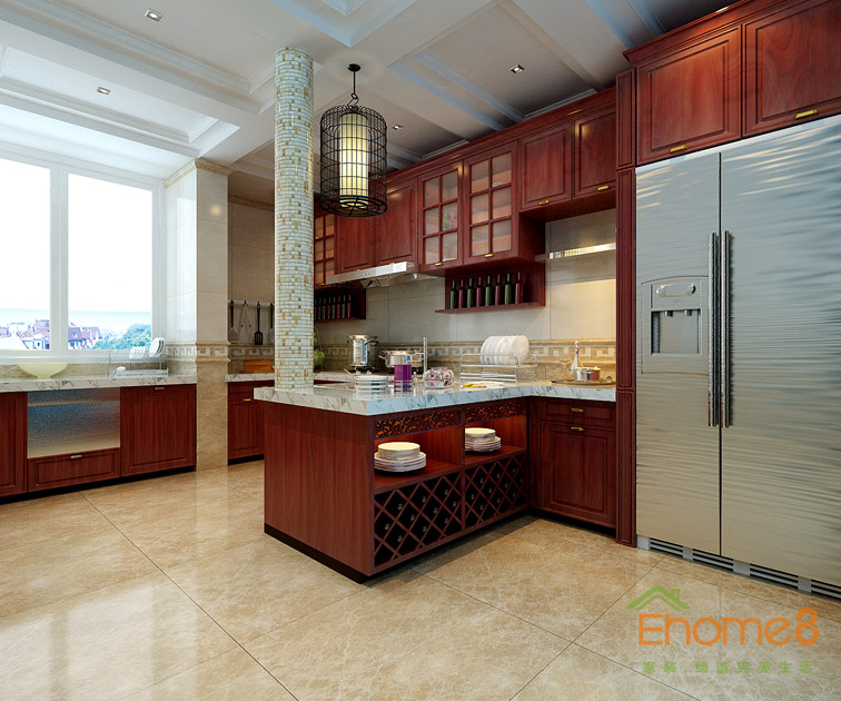 鳳嶺一號145平米四房兩廳中西合璧廚房裝修效果圖2