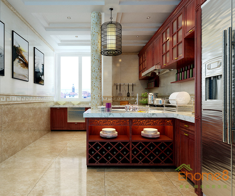 鳳嶺一號145平米四房兩廳中西合璧廚房裝修效果圖224