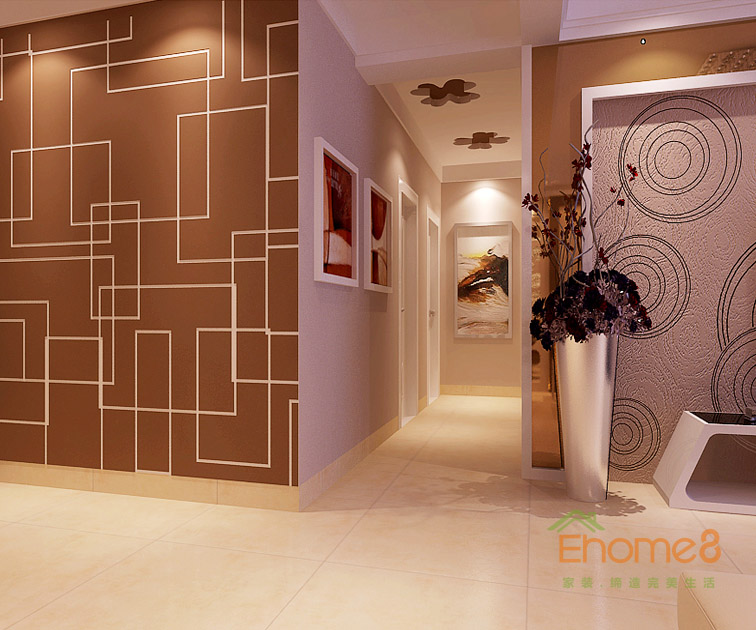 鳳起新都76平米美式風格客廳過道裝修效果圖1