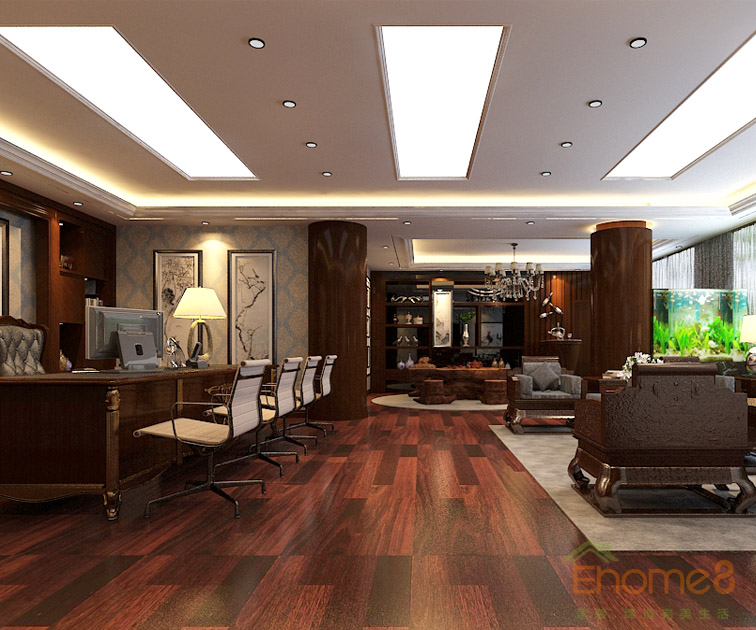 歐式豪華端重總經理辦公室裝修效果圖1