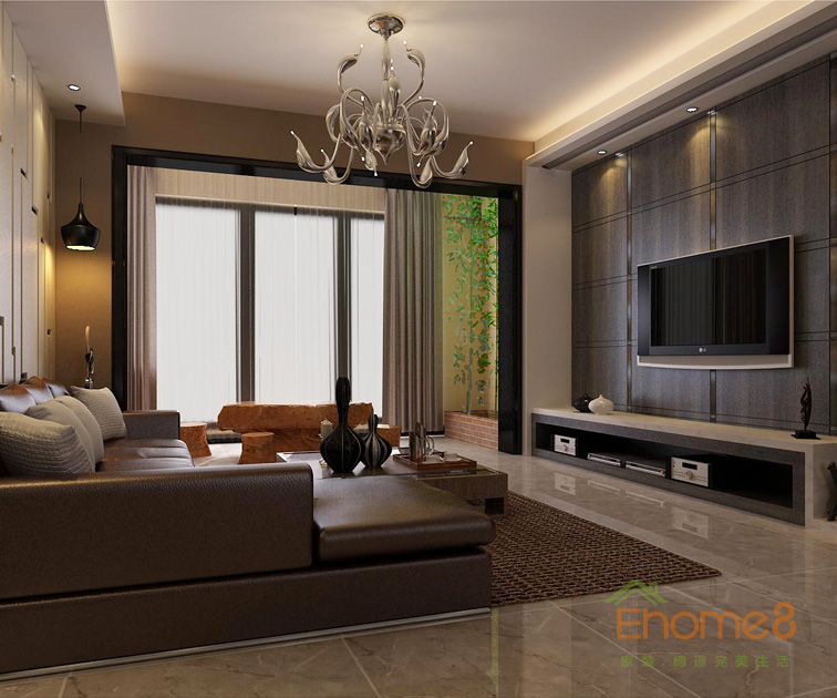 165㎡躍層美式風(fēng)格客廳裝修效果圖11