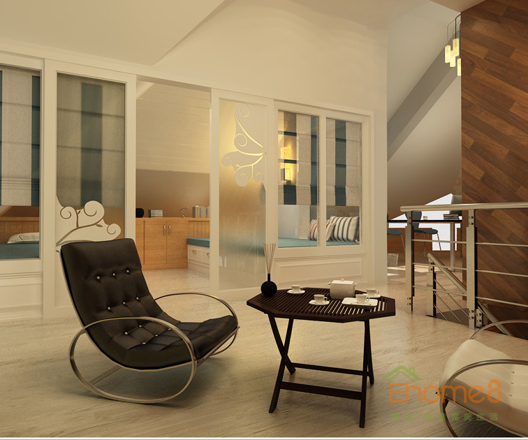 165㎡躍層美式風(fēng)格休閑處裝修效果圖123