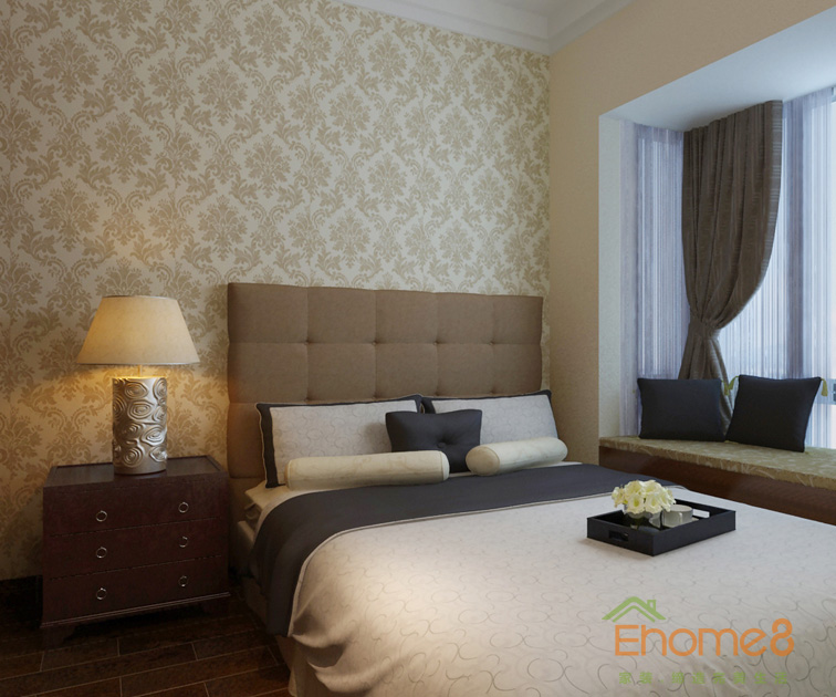 113㎡四房一廳中式風(fēng)格老人房裝修效果圖1