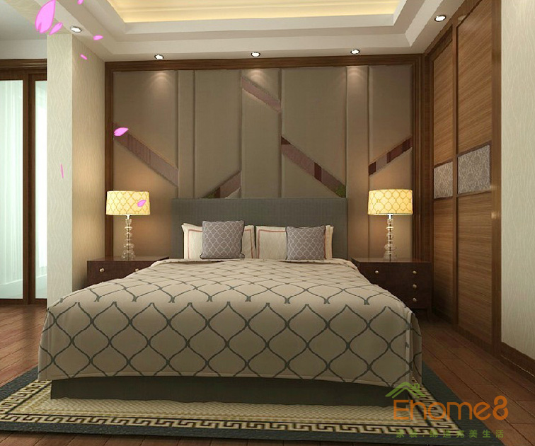 113㎡四房一廳中式風(fēng)格主臥裝修效果圖1