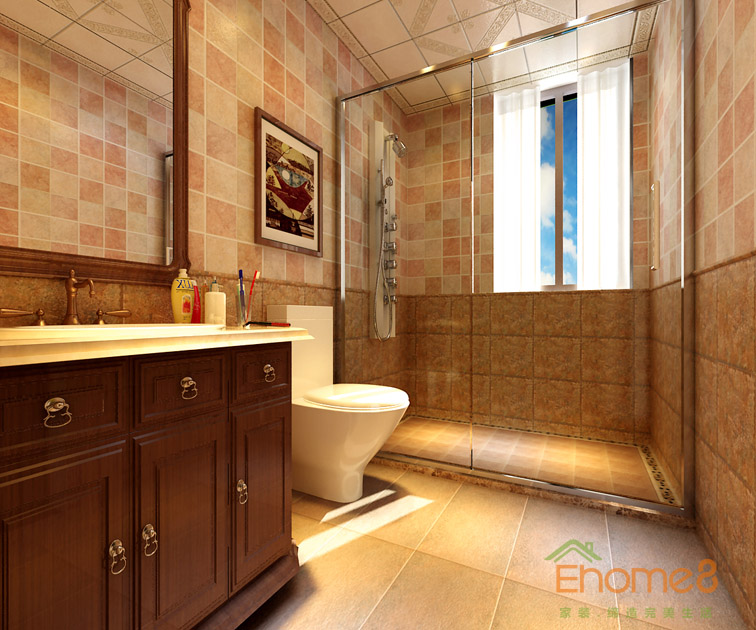 73㎡兩房一廳歐式風(fēng)格衛(wèi)生間裝修效果圖1