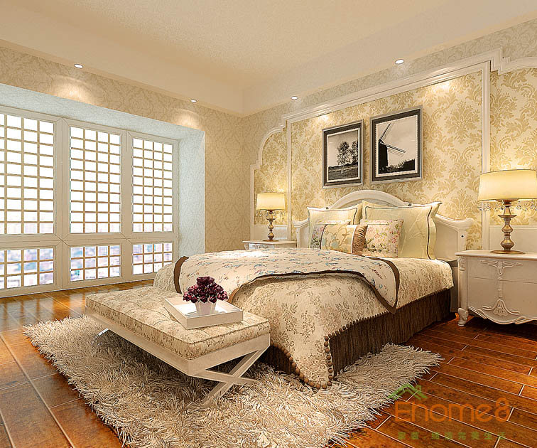 73㎡兩房一廳歐式風(fēng)格主臥裝修效果圖1