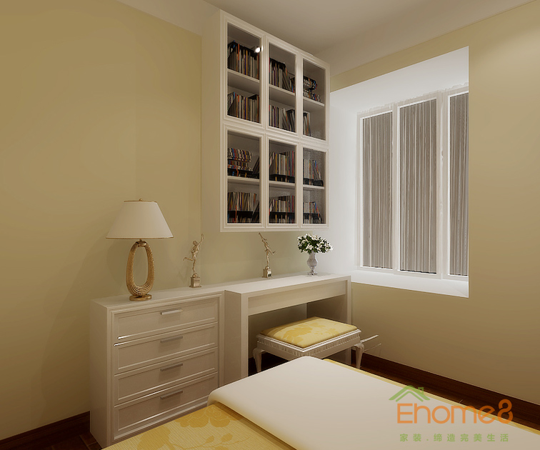 77㎡兩房一廳歐式風格臥室裝修效果圖324