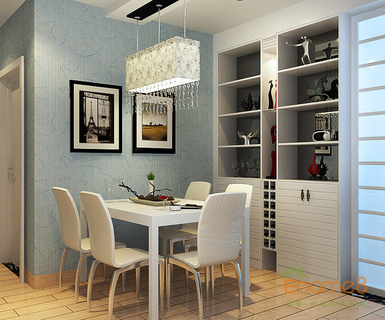 60㎡兩房一廳美式風格餐廳裝修效果圖.jpg