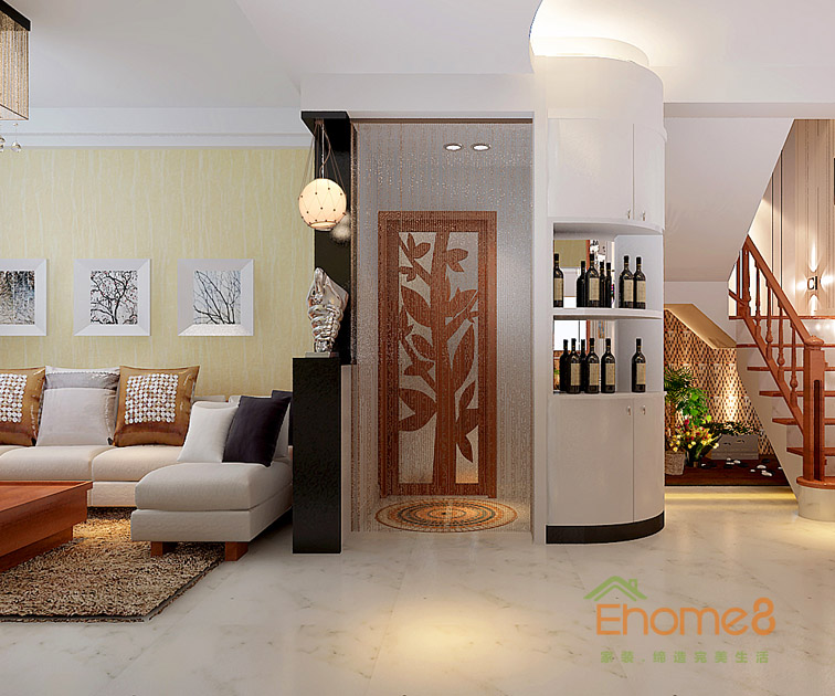 128㎡躍層美式風格入戶裝修效果圖