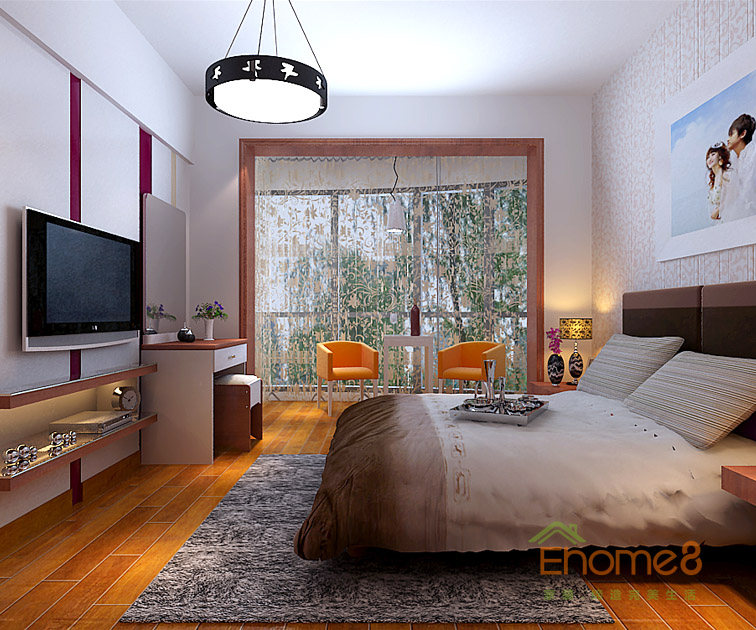 128㎡躍層美式風格臥室裝修效果圖.