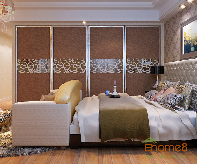 108㎡三房一廳法式風(fēng)格主人房裝修效果圖