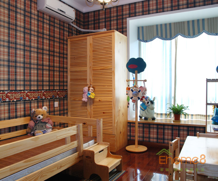 93㎡三房一廳田園風格兒童房裝修效果圖