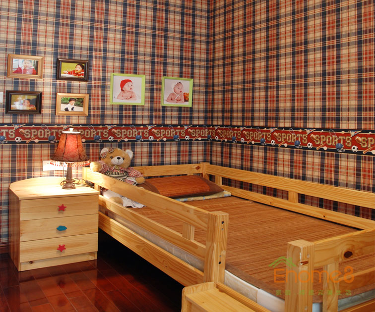 93㎡三房一廳田園風格兒童房裝修效果圖1221