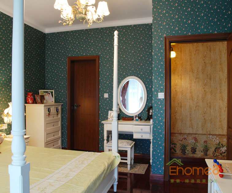 93㎡三房一廳田園風格臥室裝修效果圖