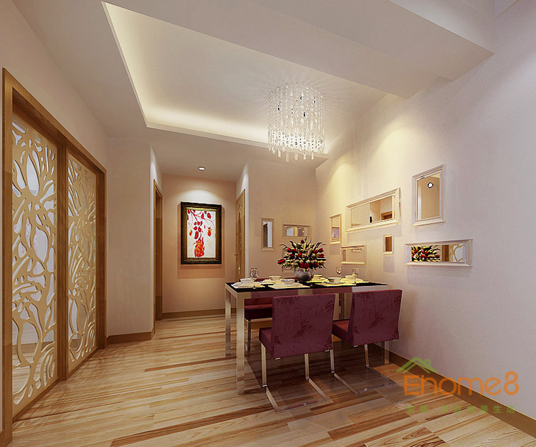 63㎡兩房一廳現代簡約風格餐廳裝修效果圖