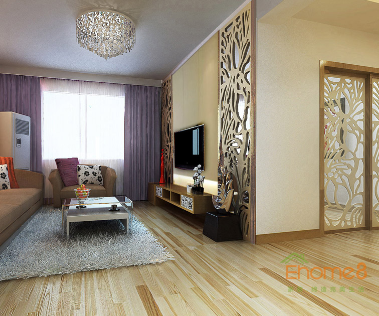 63㎡兩房一廳現代簡約風格客廳裝修效果圖