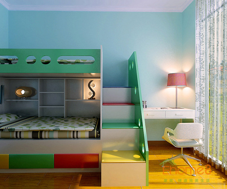 96㎡三房一廳法式風格兒童房裝修效果圖