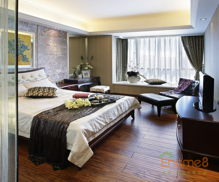 82㎡兩房一廳歐式風(fēng)格主臥裝修效果圖