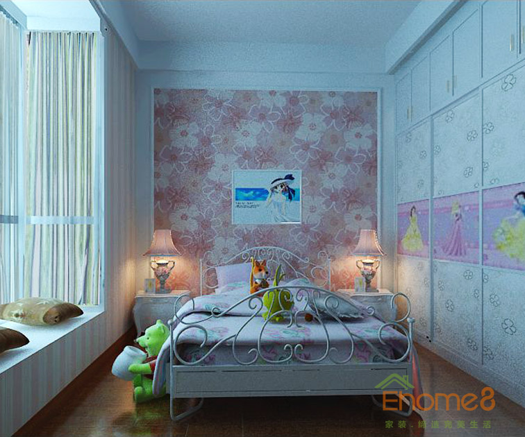 82㎡兩房一廳歐式風(fēng)格小孩房裝修效果圖.jpg