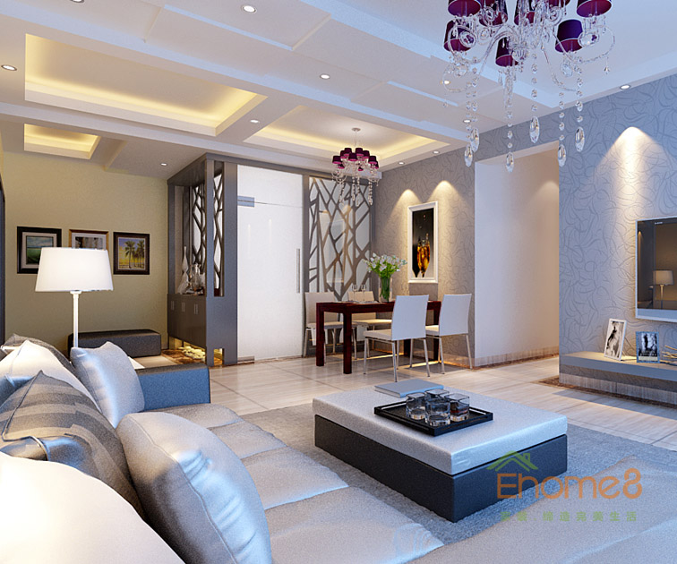 76㎡兩房一廳美式風格客廳裝修效果圖496