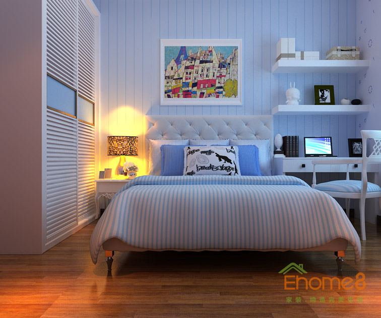 106㎡三房一廳中式風格兒童房裝修效果圖