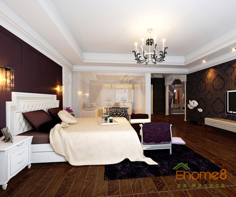 186㎡躍層歐式風格主人房裝修效果圖961