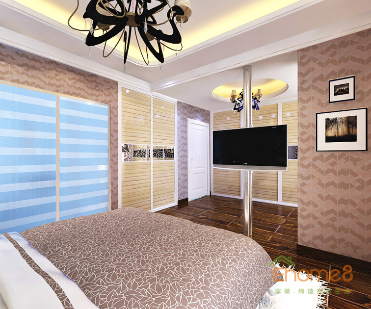 78㎡兩房一廳美式風格臥室裝修效果圖