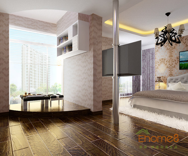 78㎡兩房一廳美式風格休閑處裝修效果圖