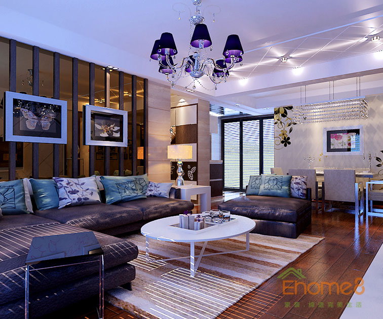 74㎡兩房一廳法式風格客廳裝修效果圖