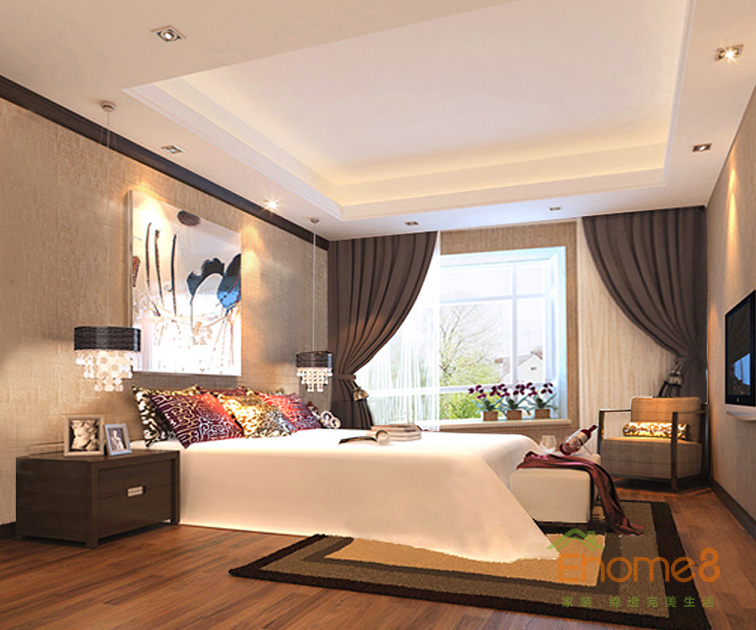 74㎡兩房一廳法式風格主人房裝修效果圖