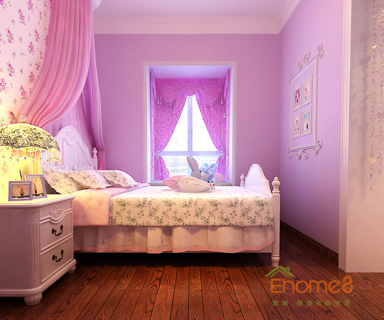 80㎡兩房一廳中西結(jié)合風(fēng)格兒童房裝修效果圖