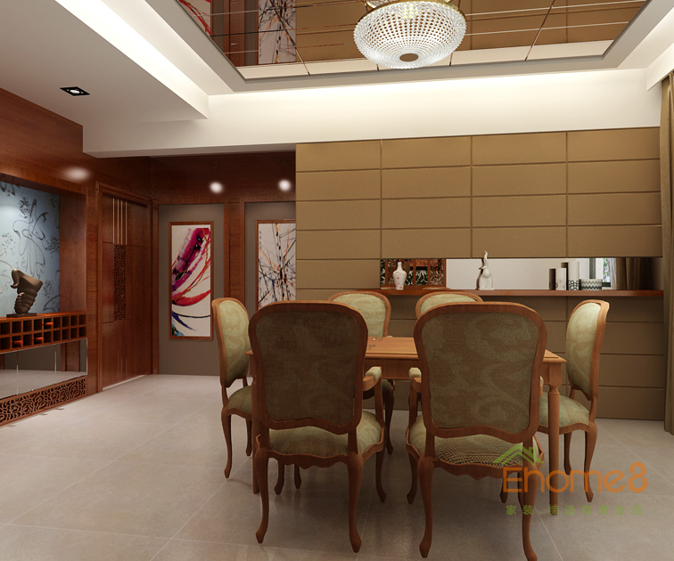 172㎡躍層法式風(fēng)格餐廳裝修效果圖