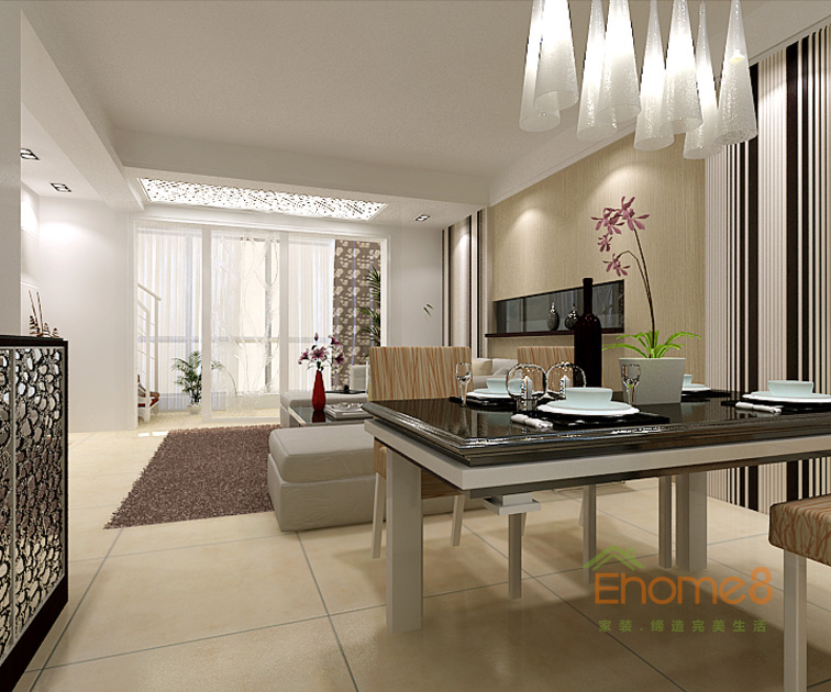 132㎡四房一廳歐式風(fēng)格餐廳裝修效果圖