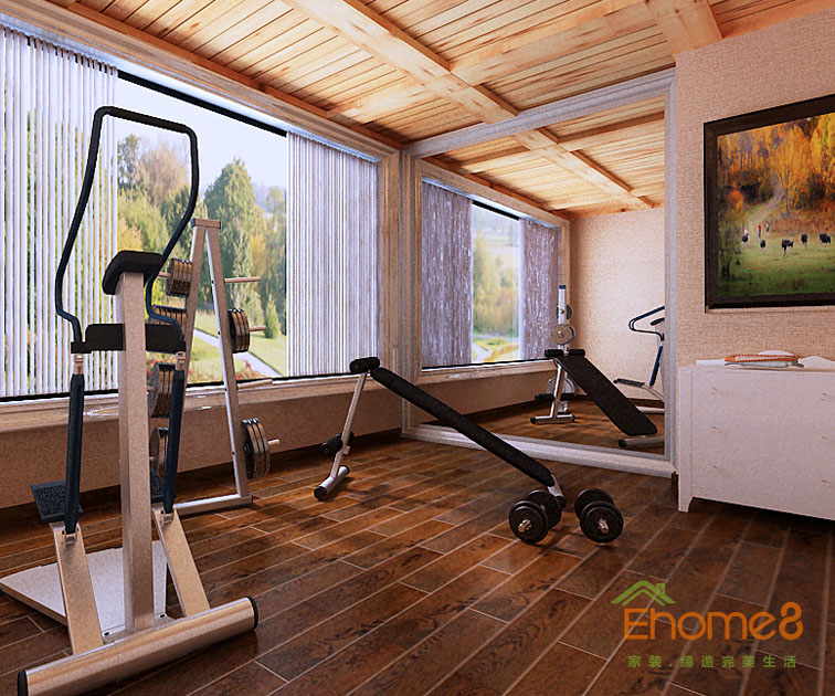 165㎡躍層歐式風格健身房裝修效果圖